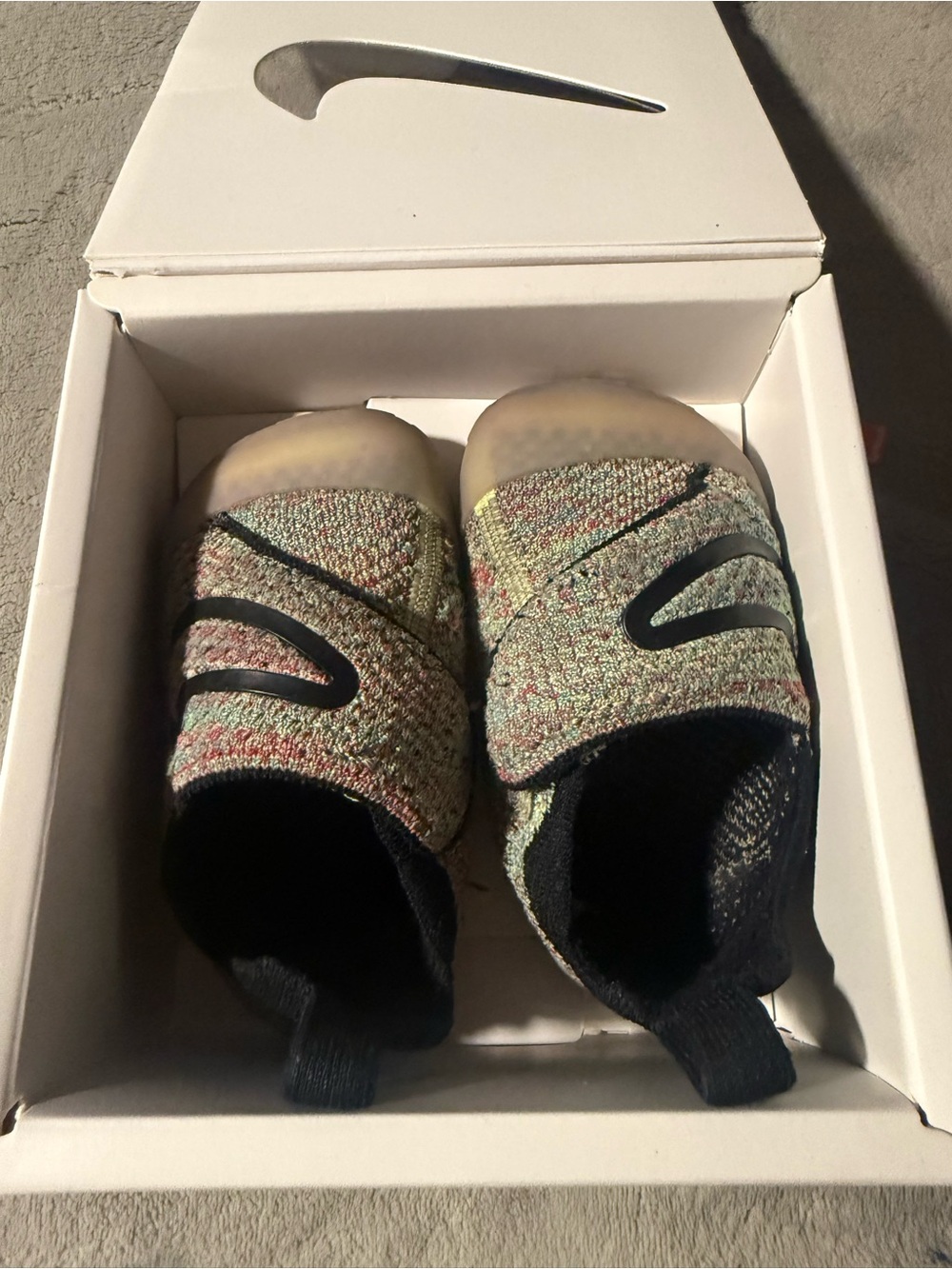Nike Swoosh 1 Multi-Tone Knit Slip-On Baby Shoes with Black Accents